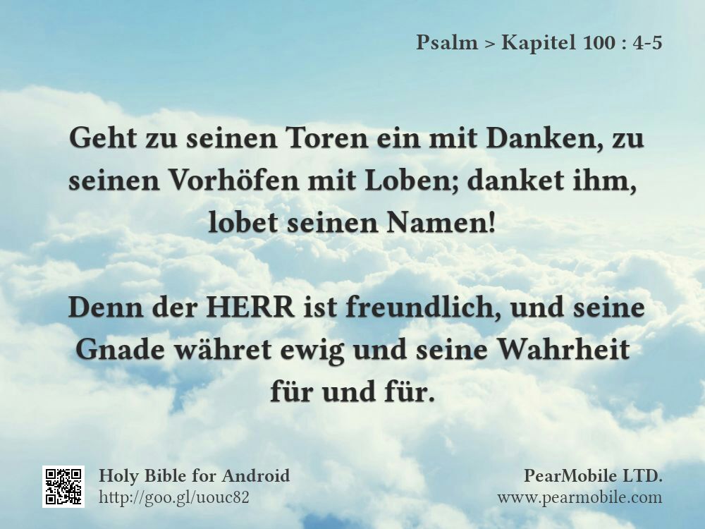 Psalm, Kapitel 100:4-5
